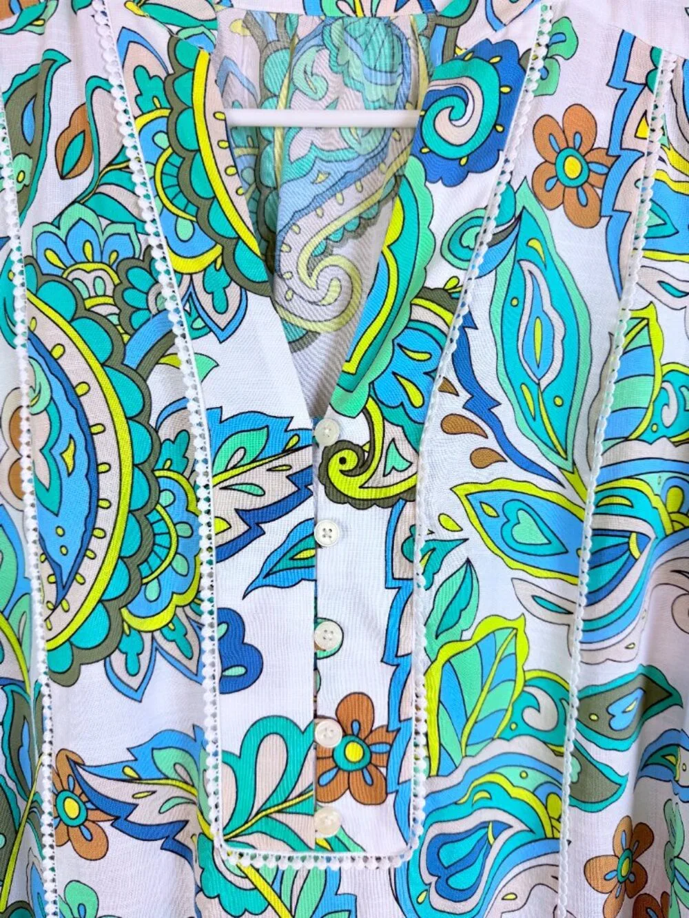 Paisley Floral Mini Dress Cotton Feel Long Sleeve Tiered Boho